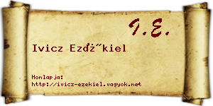 Ivicz Ezékiel névjegykártya